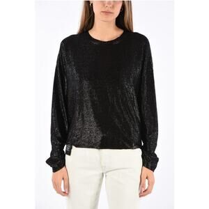 RTA Sparkly Metallic Black Lurex Sweater XS